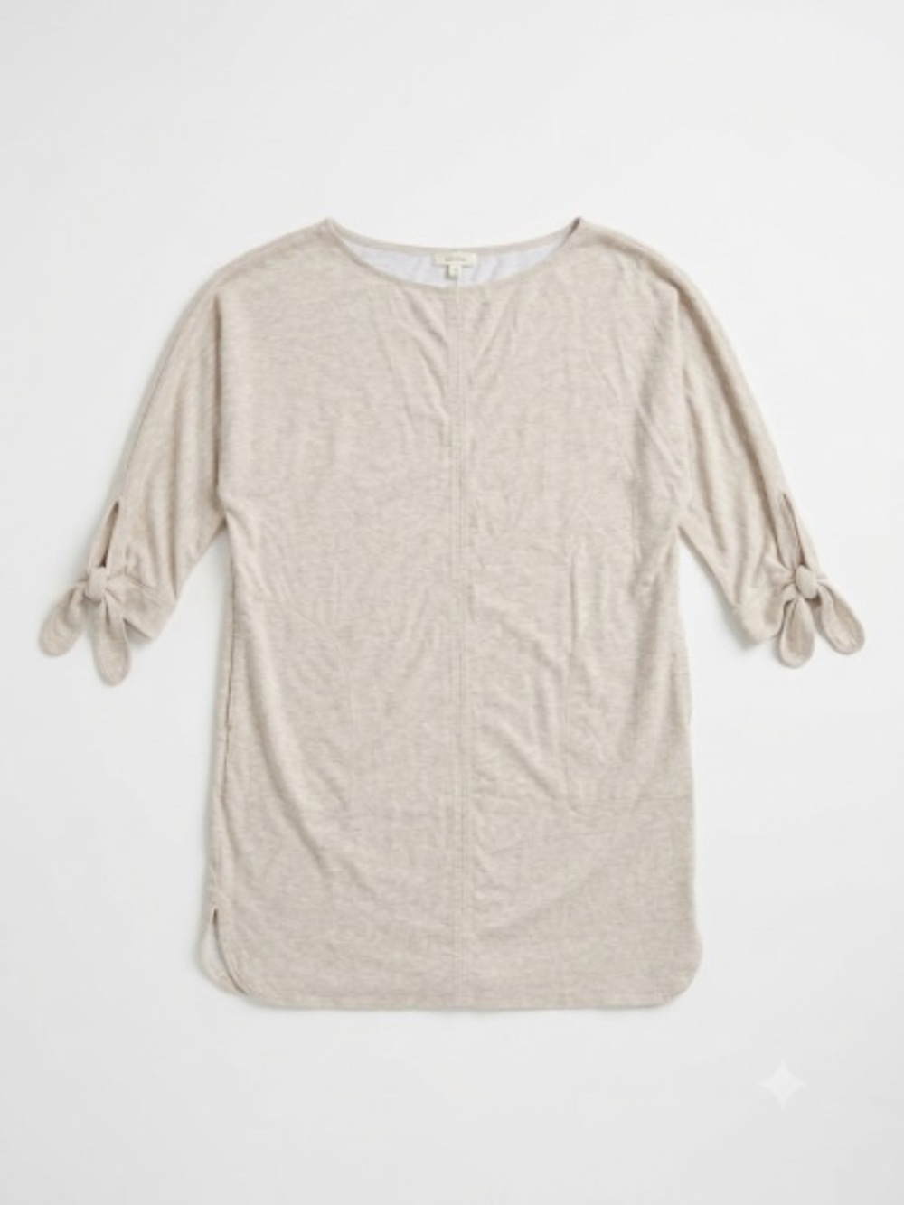 Max Studio Cream Tie-Sleeve Tunic Top